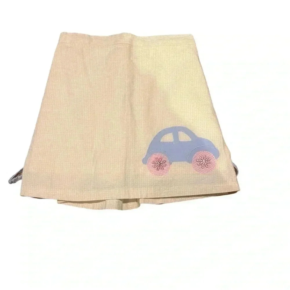 Beige Kids Skirt with Car Design